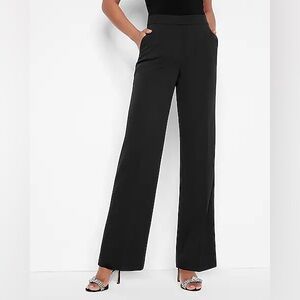 Express High Waisted Wide Leg Trouser Flat Front 4 Long